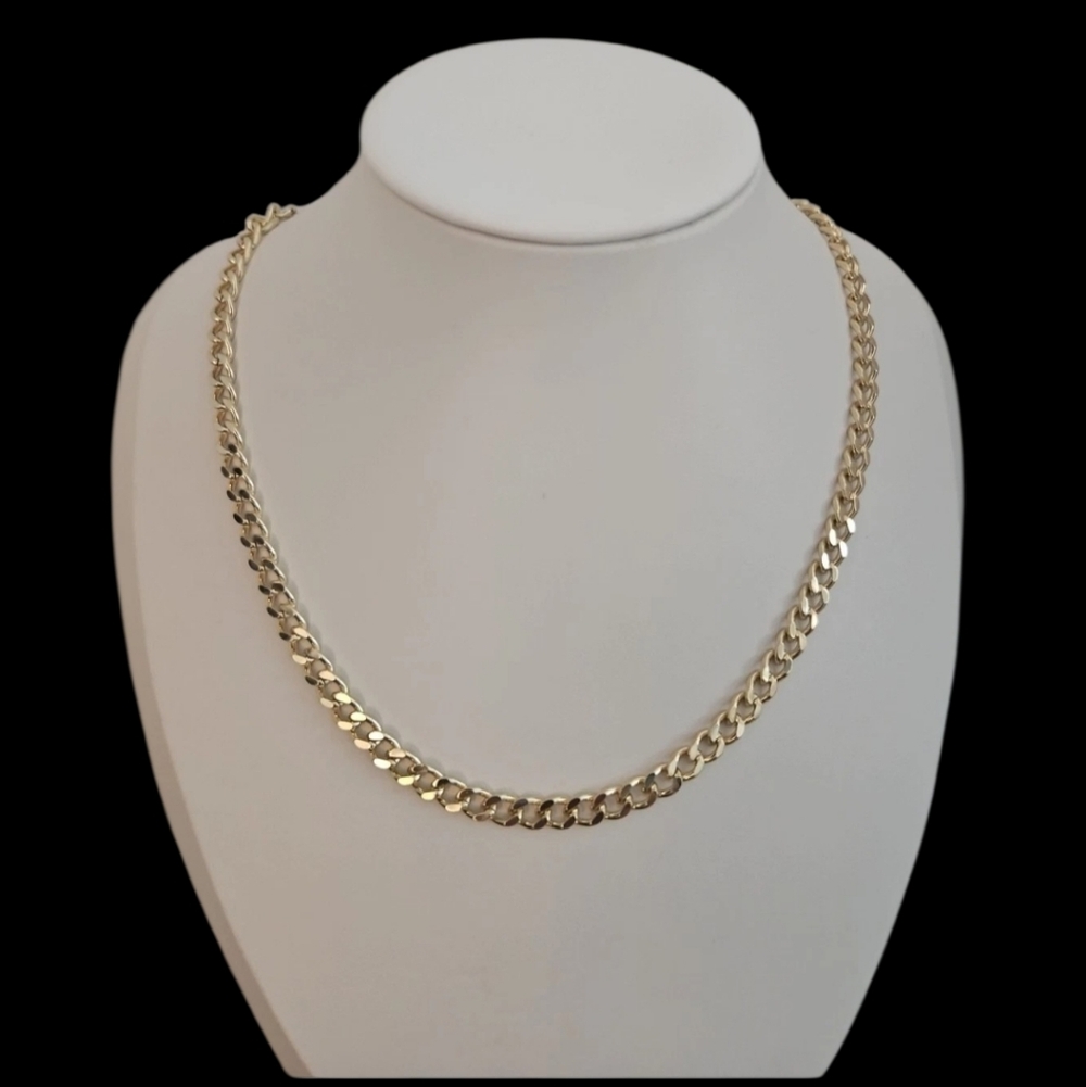 Unisex 18K Real Gold  Italian Gold-Filled Cuban Miami 17 1/2 Inch 5.5
